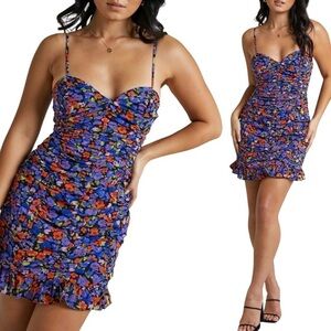 SHOWPO. Eithna Floral Ruched Bodycon Mini Dress